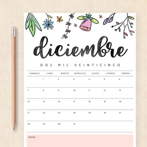 Calendario 2025 para imprimir