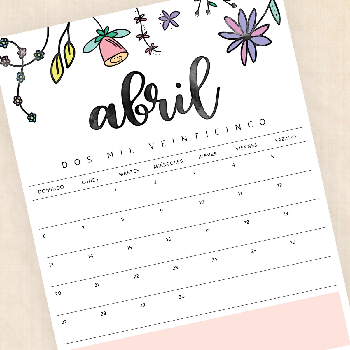 Calendario 2025 para imprimir