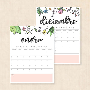 Calendario 2025 para imprimir