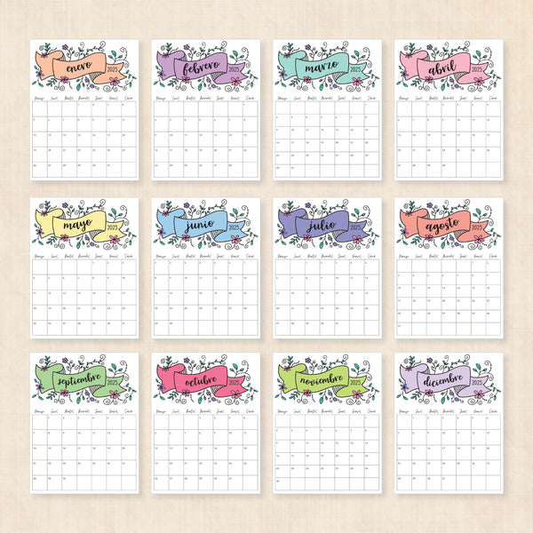Calendario 2025 para imprimir