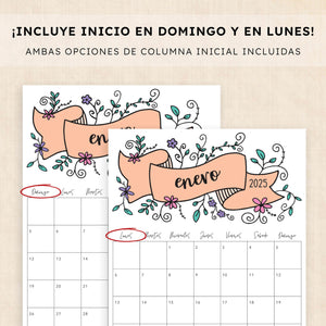 Calendario 2025 para imprimir