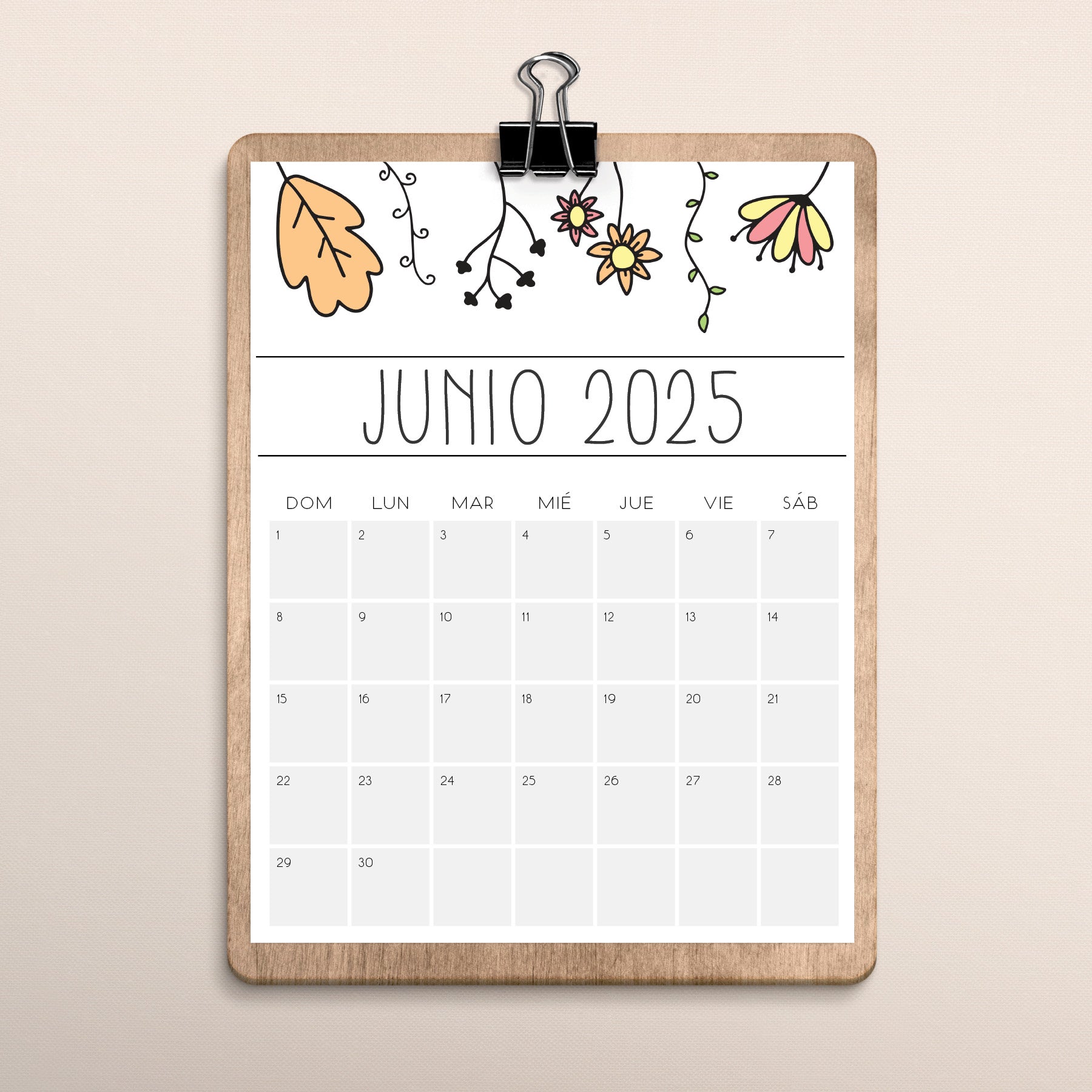 Calendario 2025 para imprimir