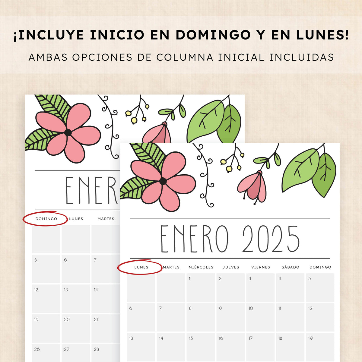 Calendario 2025 para imprimir