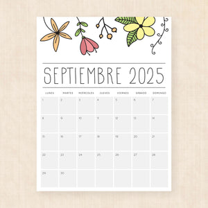 Calendario 2025 para imprimir