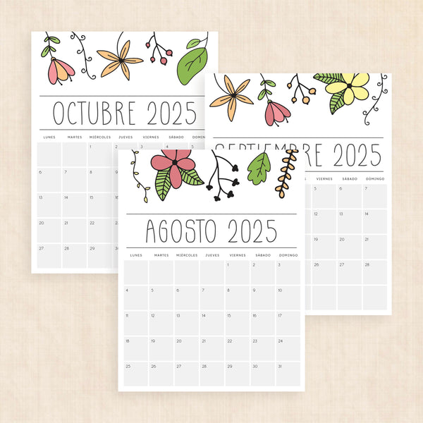 Calendario 2025 para imprimir