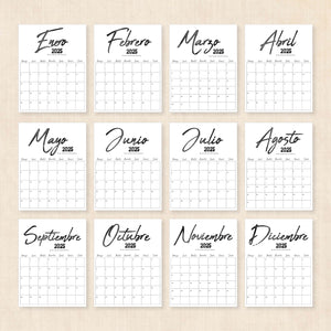 Calendario 2025 para imprimir