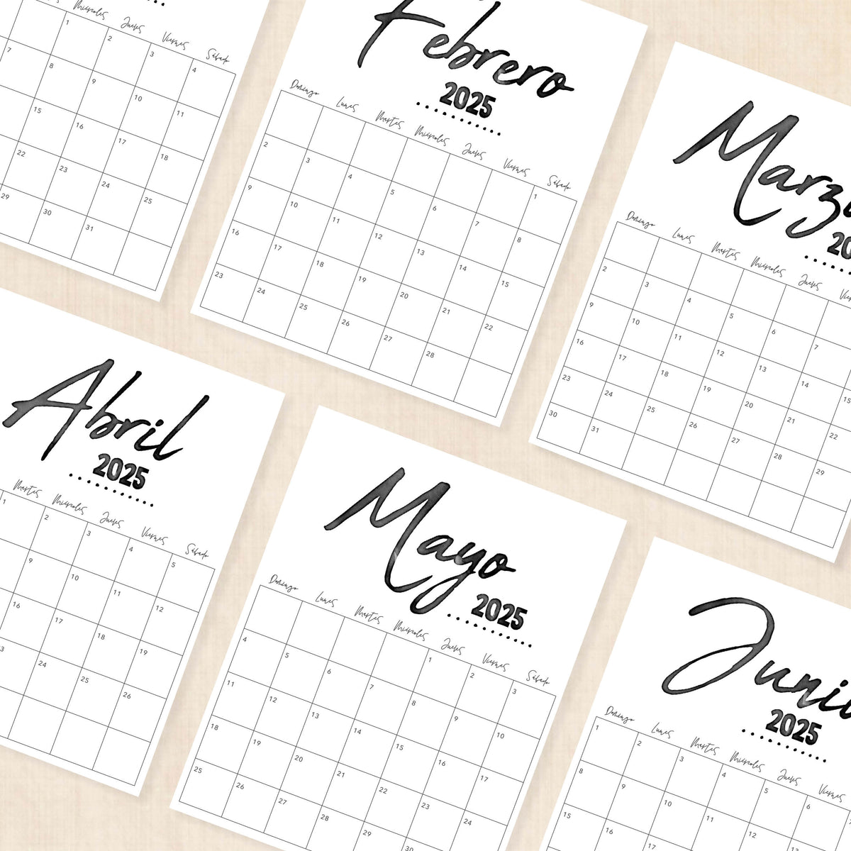 Calendario 2025 para imprimir