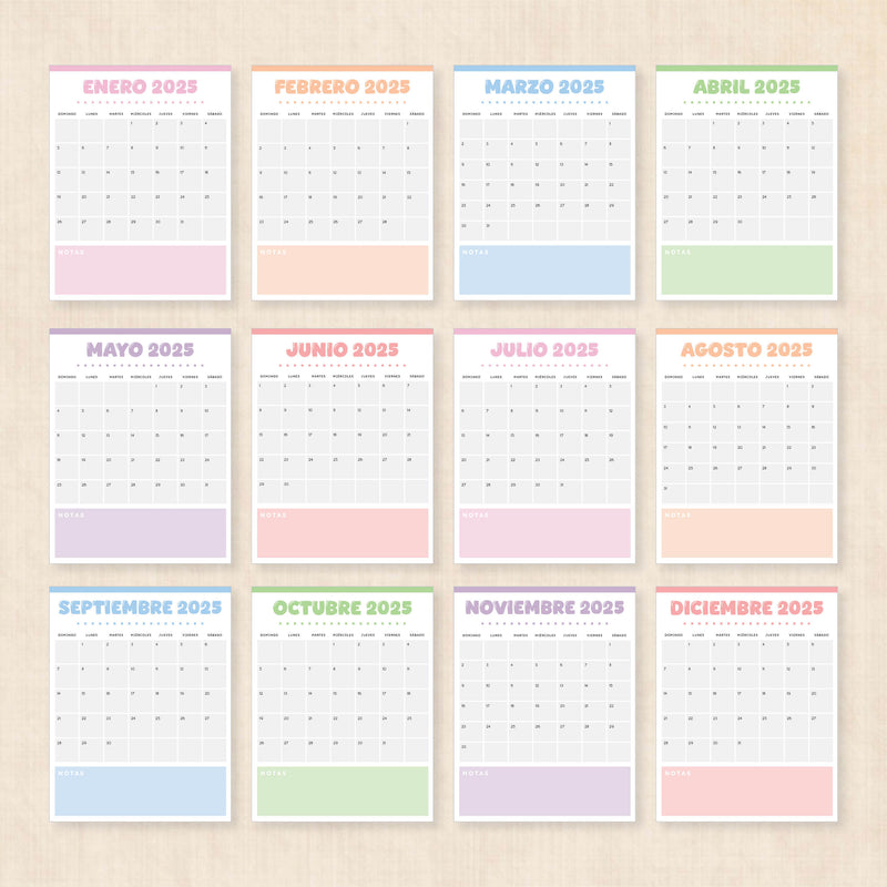 Calendario 2025 para imprimir