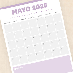 Calendario 2025 para imprimir