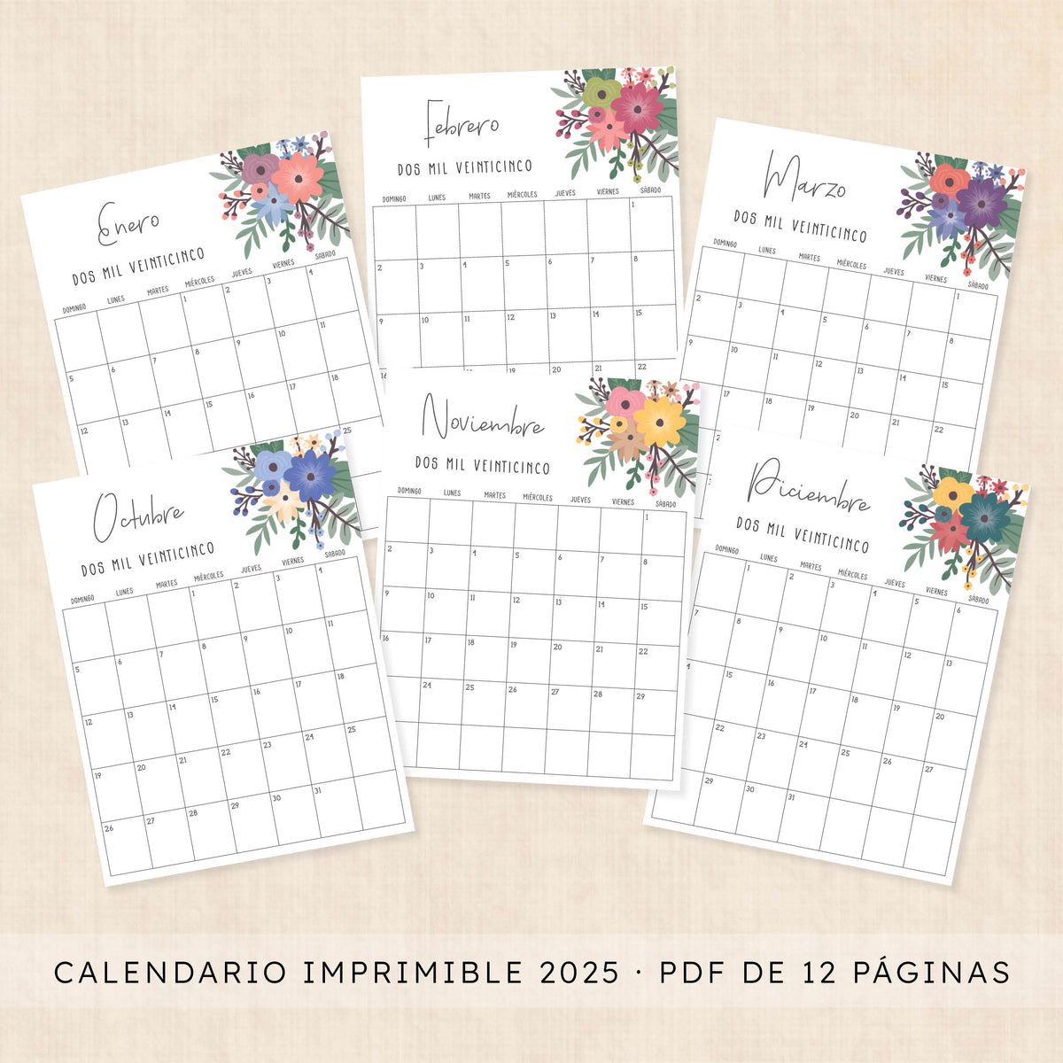 Calendario 2025 para imprimir
