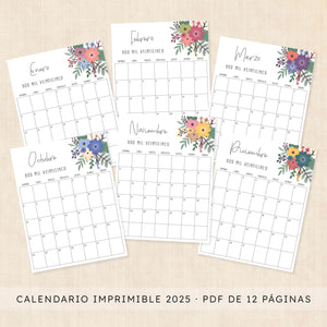 Calendario 2025 para imprimir