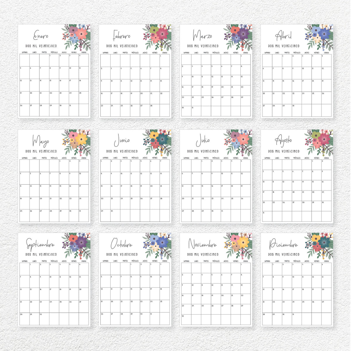 Calendario 2025 para imprimir