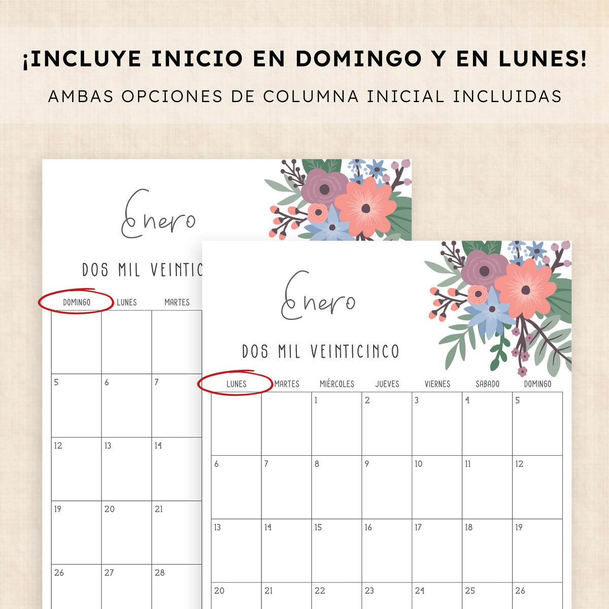 Calendario 2025 para imprimir