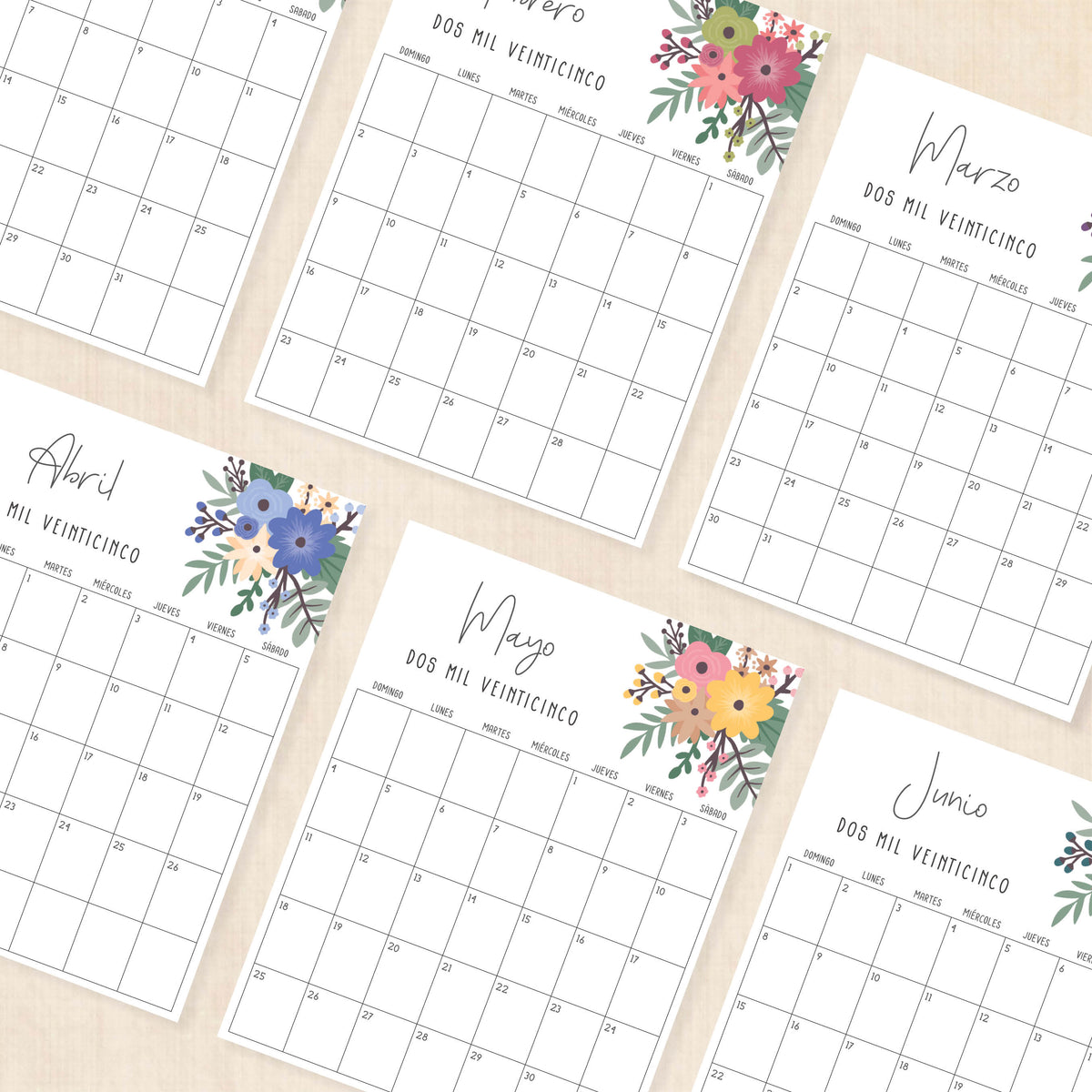 Calendario 2025 para imprimir