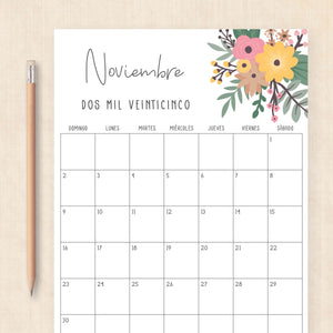 Calendario 2025 para imprimir