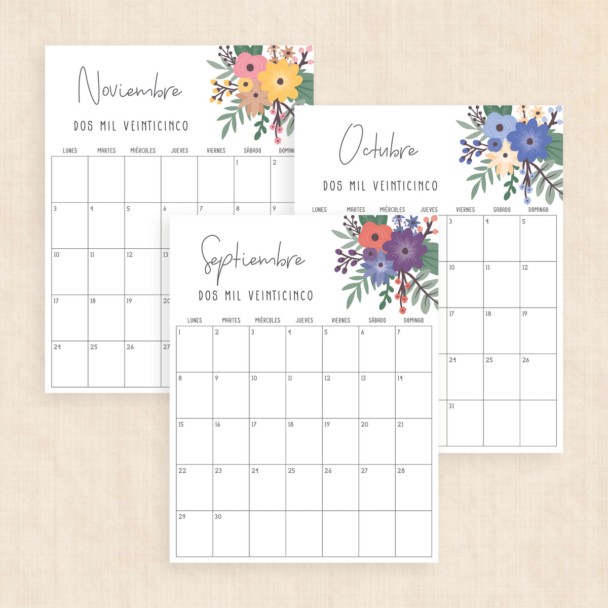 Calendario 2025 para imprimir