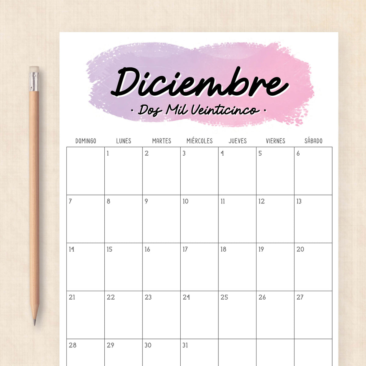 calendario 2025 para imprimir