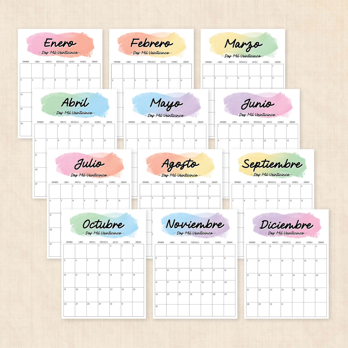 calendario 2025 para imprimir