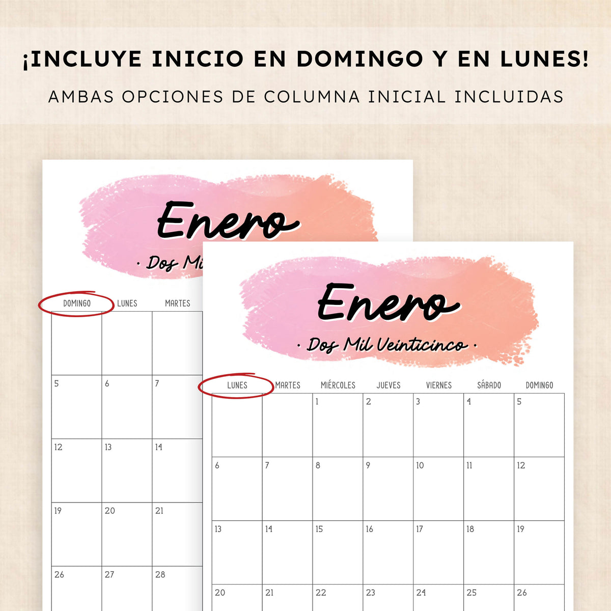 calendario 2025 para imprimir