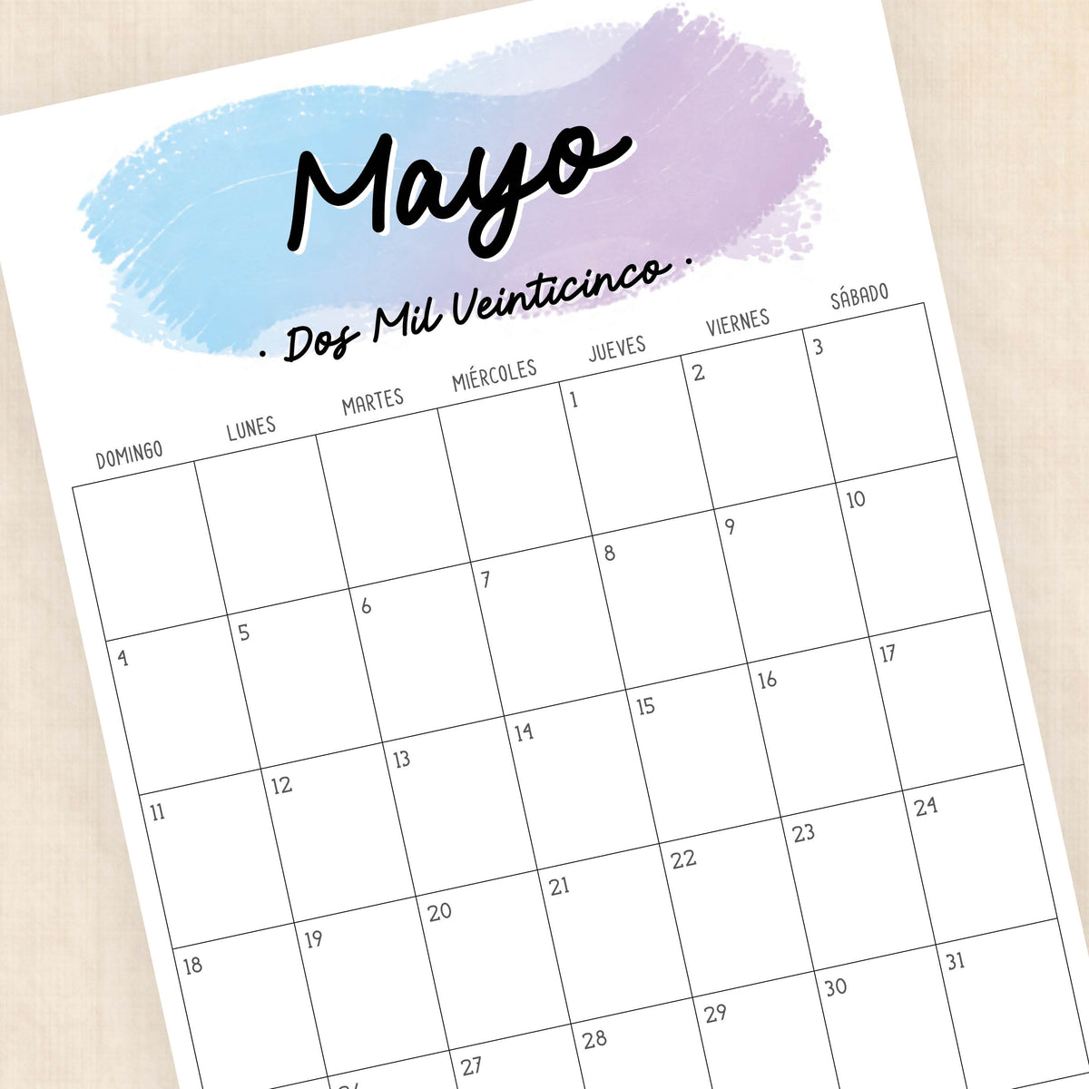 calendario 2025 para imprimir