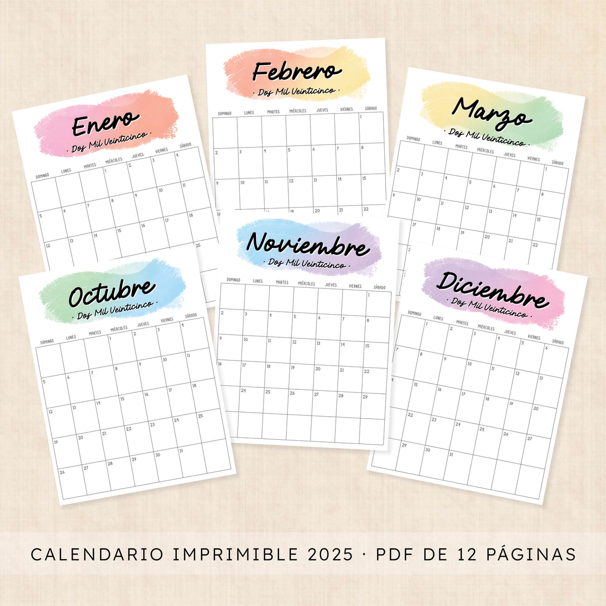 calendario 2025 para imprimir