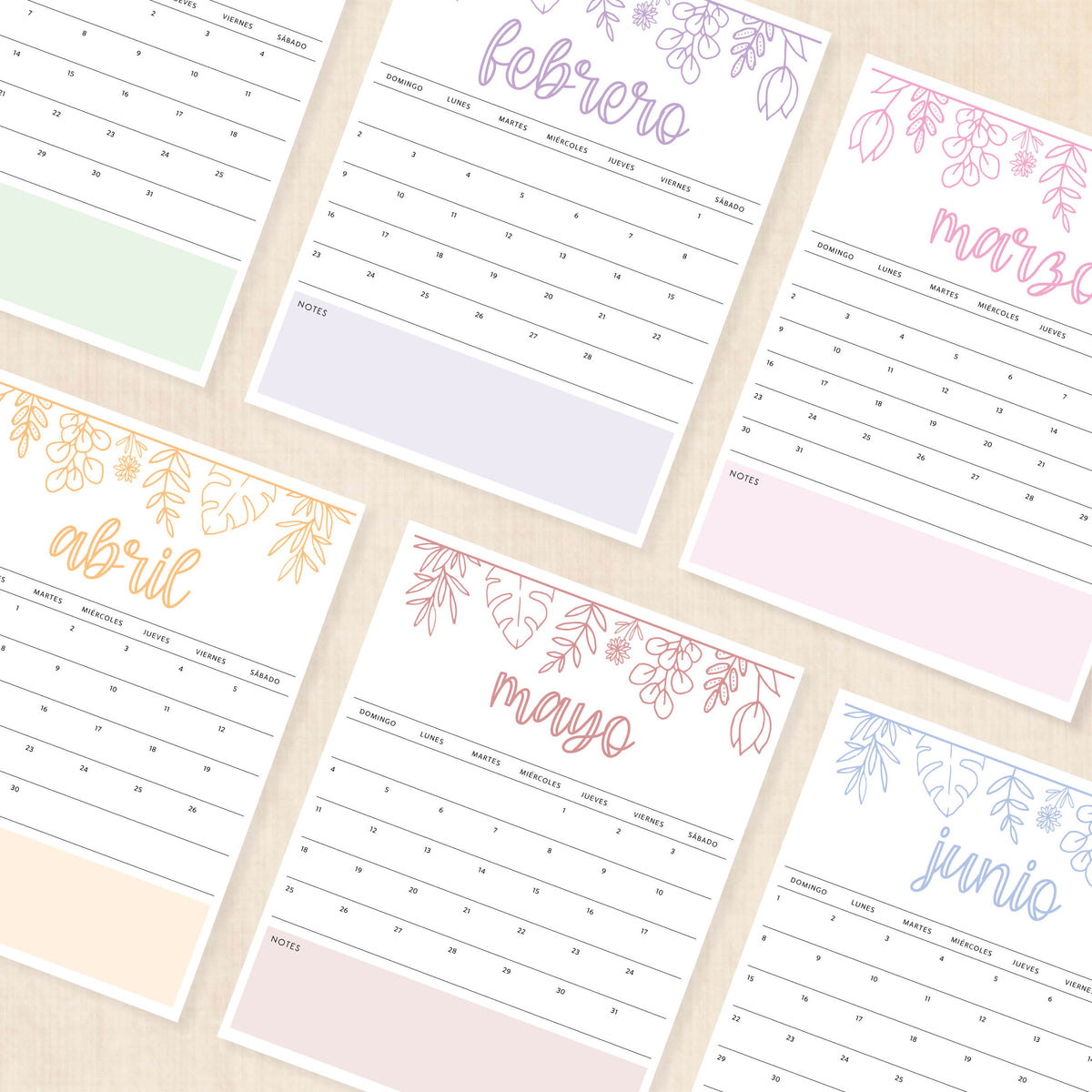 Calendario 2025 para imprimir