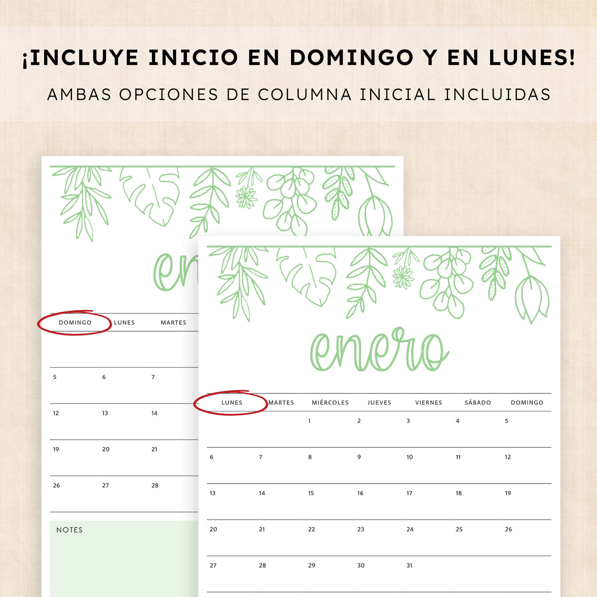 Calendario 2025 para imprimir