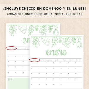 Calendario 2025 para imprimir