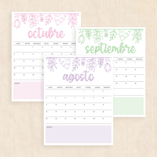 Calendario 2025 para imprimir