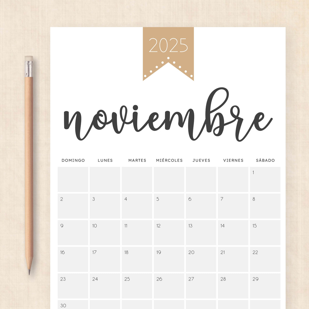 Calendario 2025 para imprimir