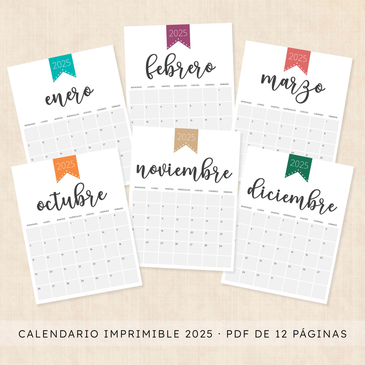 Calendario 2025 para imprimir