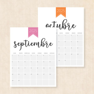 Calendario 2025 para imprimir