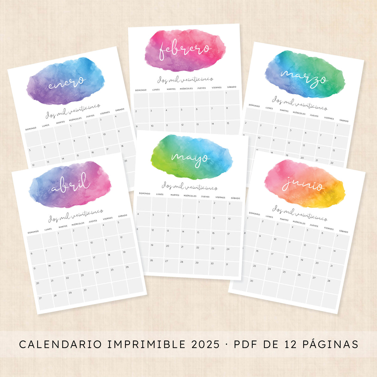 Calendario 2025 para imprimir