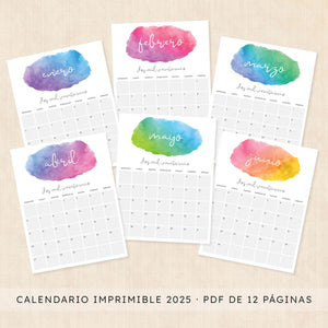 Calendario 2025 para imprimir