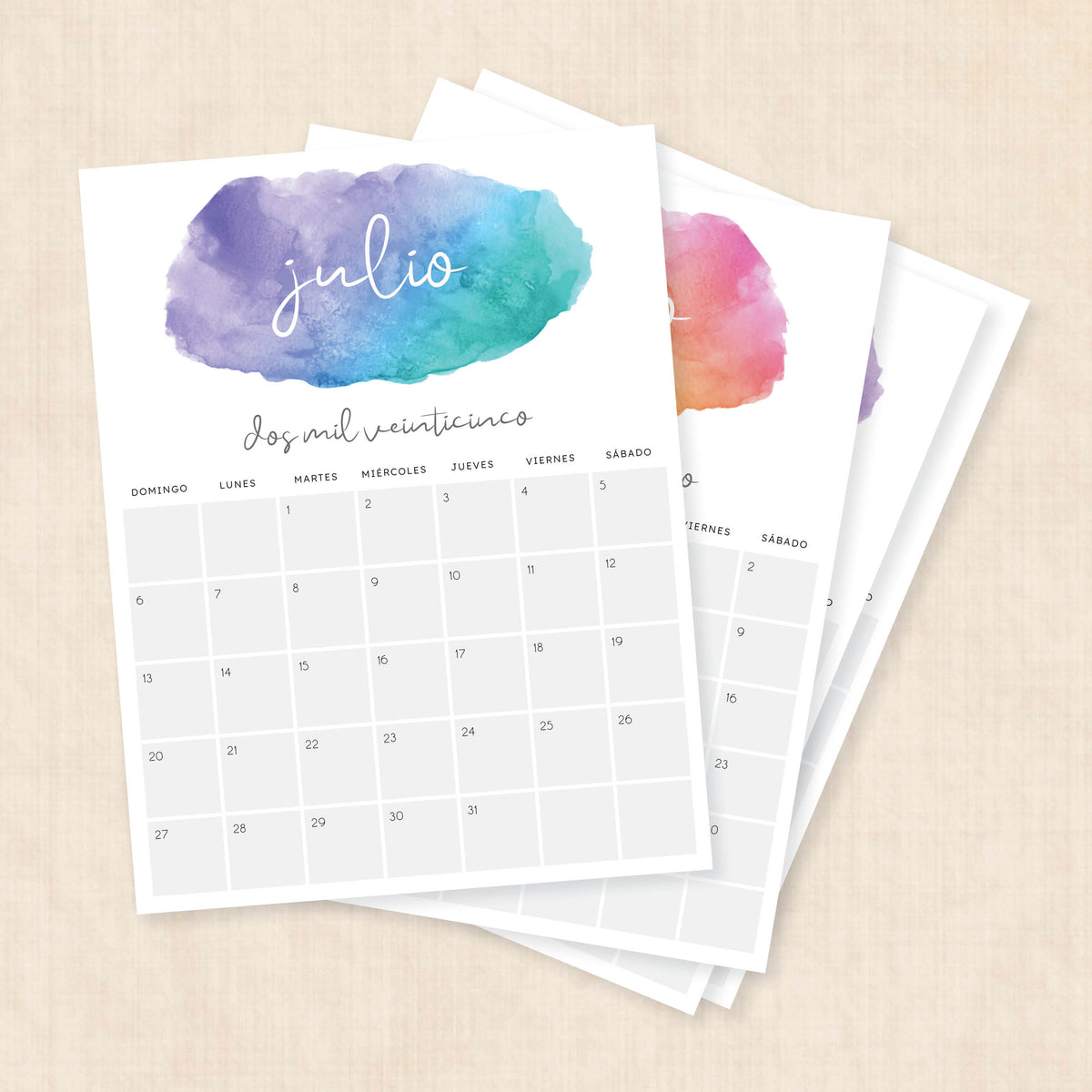 Calendario 2025 para imprimir