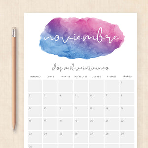 Calendario 2025 para imprimir