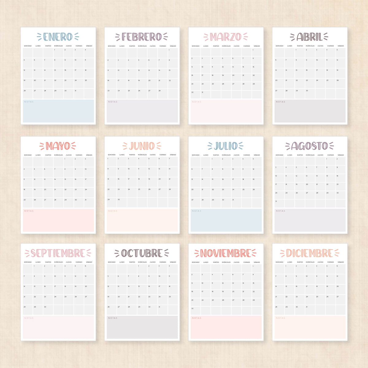 Calendario 2025 para imprimir