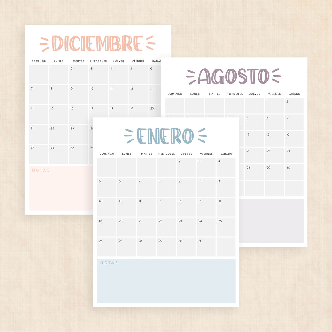 Calendario 2025 · Tidy Plans