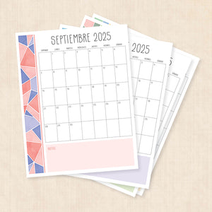 calendario 2025 para imprimir