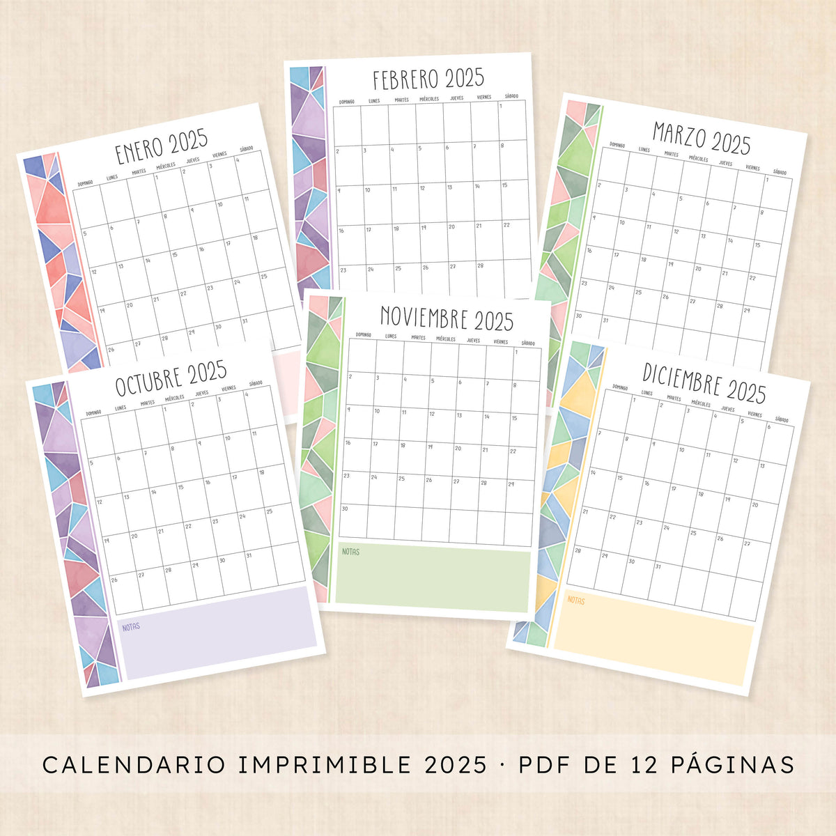 calendario 2025 para imprimir