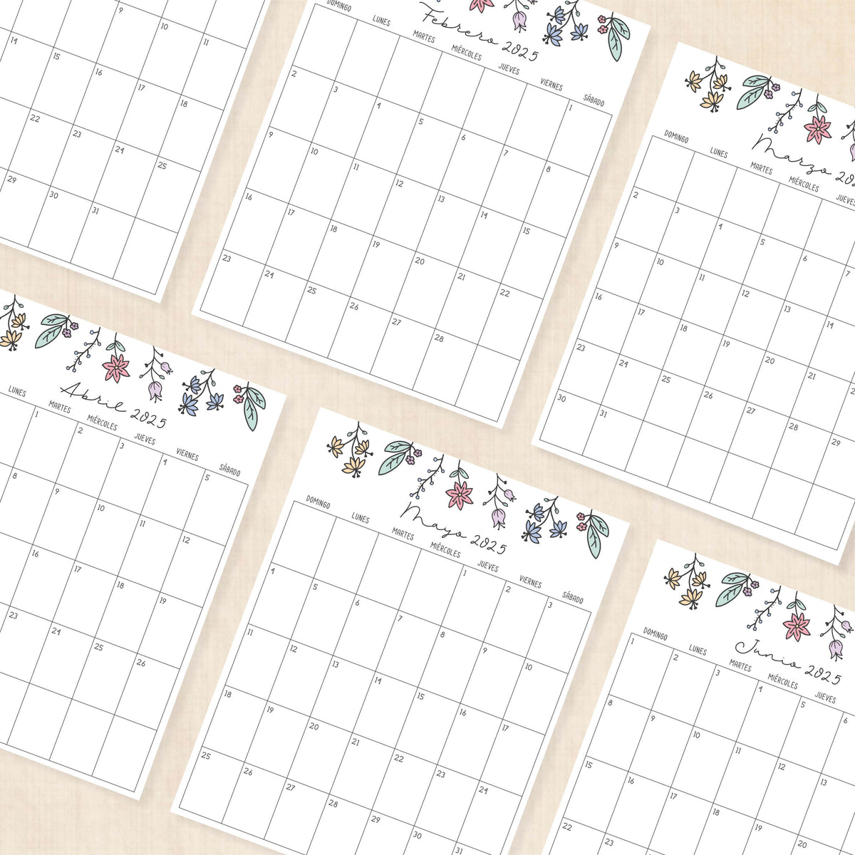 Calendario 2025 para imprimir