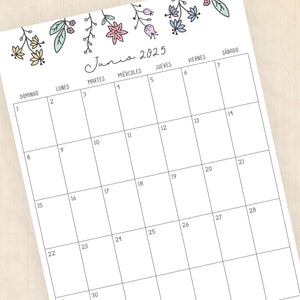 Calendario 2025 para imprimir