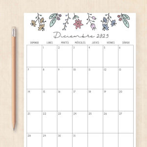 Calendario 2025 para imprimir