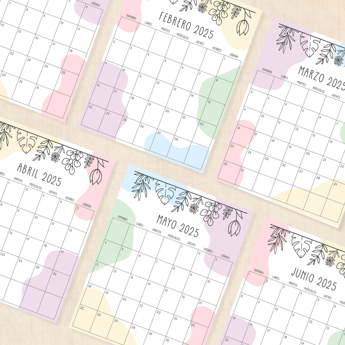 Calendario 2025 para imprimir