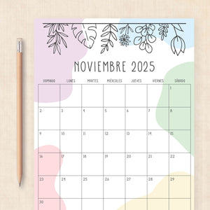 Calendario 2025 para imprimir