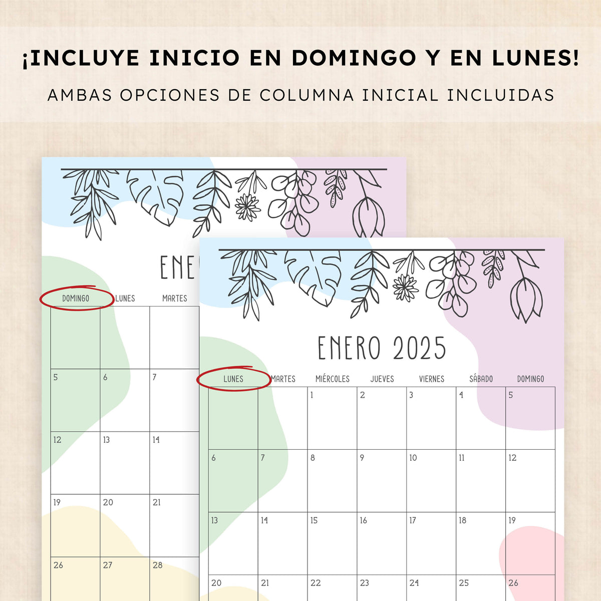 Calendario 2025 para imprimir