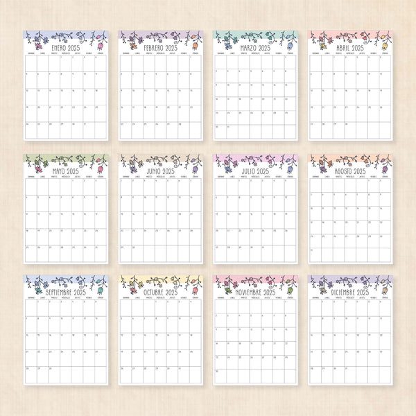 Calendario 2025 para imprimir