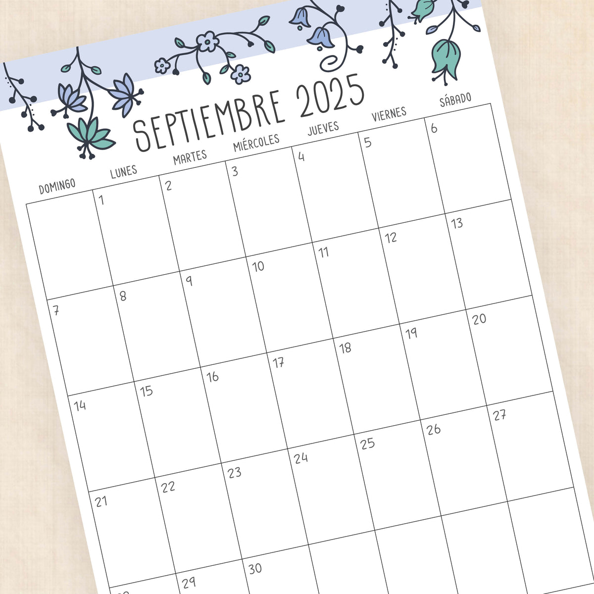 Calendario 2025 para imprimir