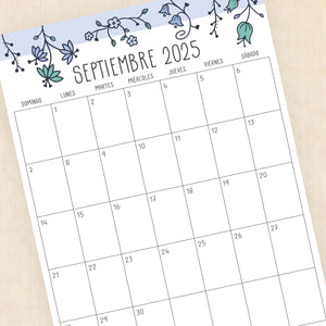 Calendario 2025 para imprimir