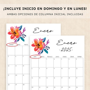 Calendario 2025 para imprimir